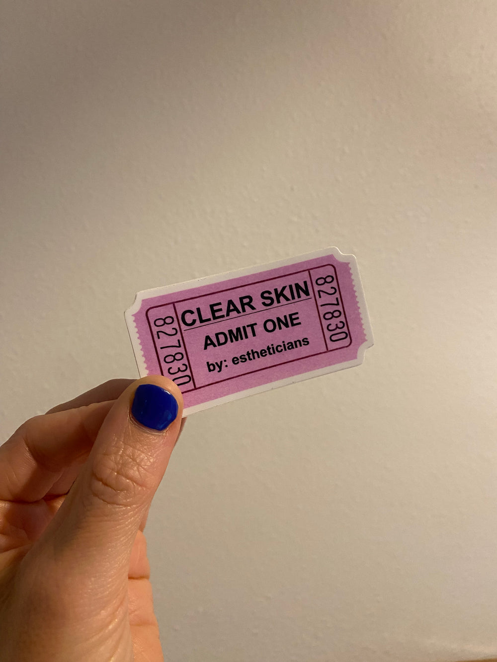 Clear Skin Ticket Sticker